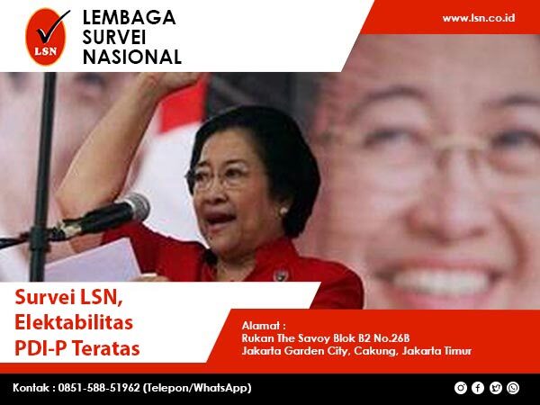 Survei LSN, Elektabilitas PDI-P Teratas 1